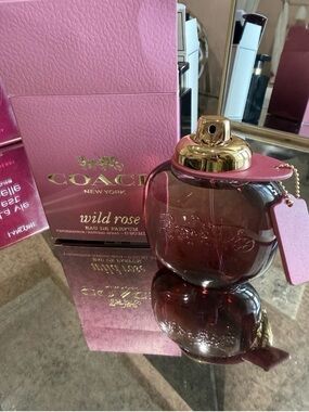 Coach Wild Rose Perfume Bottle in Pink and Gold